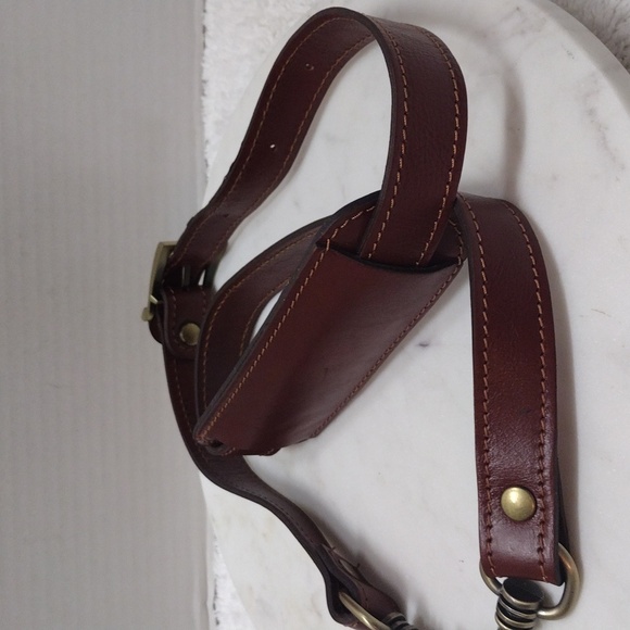 Brown Leather Shoulder Strap Adjustable 40 1/2"-46" L x 1" W #135-44 - Picture 2 of 16
